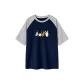 Navy Blue & White Heather Gray