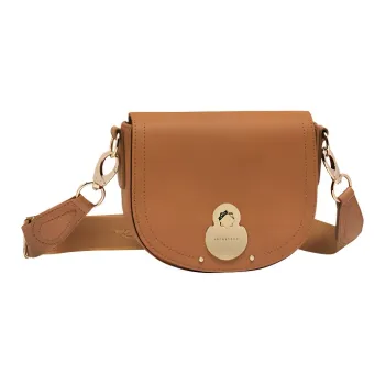 LONGCHAMP Cavalcade Cow Leather Shoulder Bag Crossbody Bag Small Size Women's Tawny