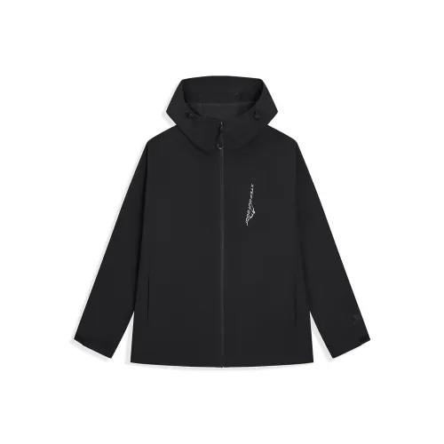 XTEP Wing Windbreaker Jackets Unisex Jet Black