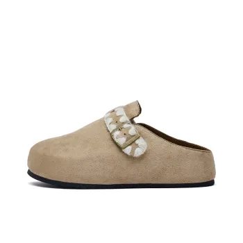 VANSSI Abrasion Resistant Slip Resistant Closed Toe Slippers Women's Apricot