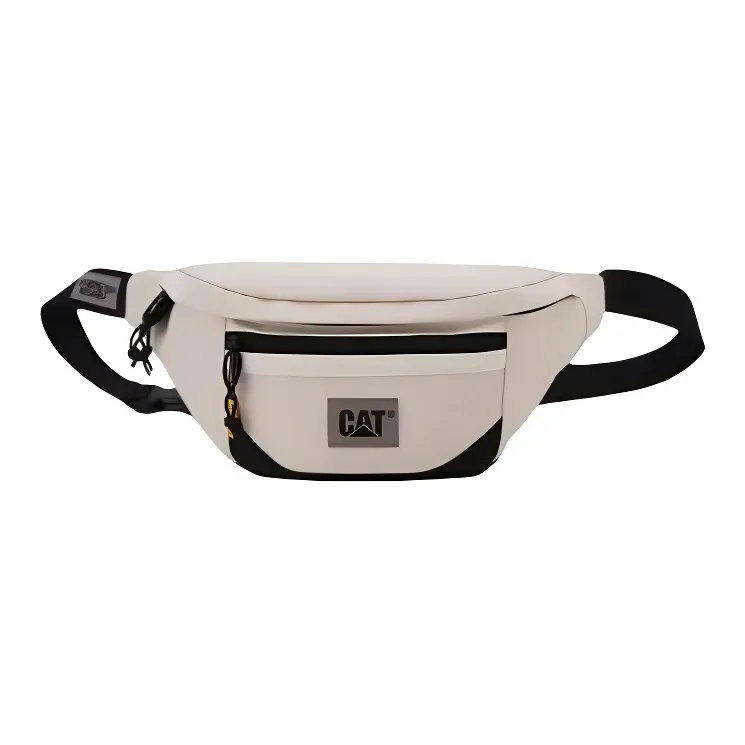 CAT Polyester Backpack, Crossbody Bag Unisex Ecru-0