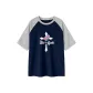 Navy Blue & White Heather Gray