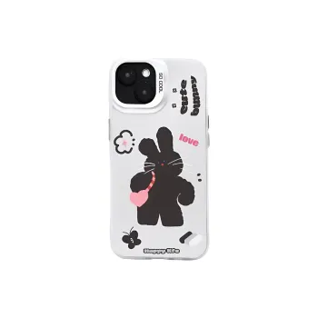 Sopi Acrylic Material Heart Backpack Bunny Phone Cases Compatible With IPhone 16/15 Pro Max/Apple 13/14 Pro/Max