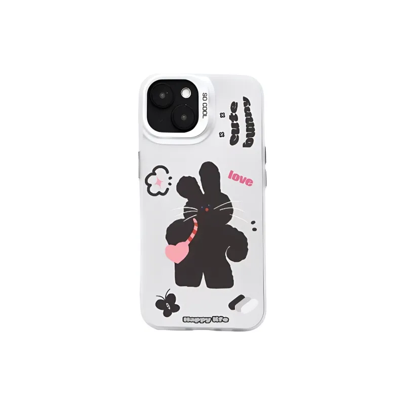 Sopi Acrylic Material Heart Backpack Bunny Phone Cases Compatible With IPhone 16/15 Pro Max/Apple 13/14 Pro/Max-0