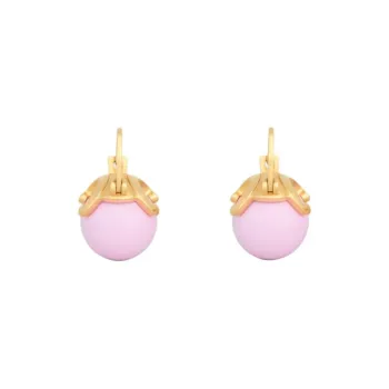 CELINE Brass Earrings Unisex Pink