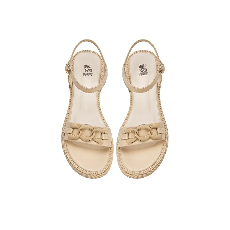 XICUNMINGWU One Strap Sandals Women's Apricot-3