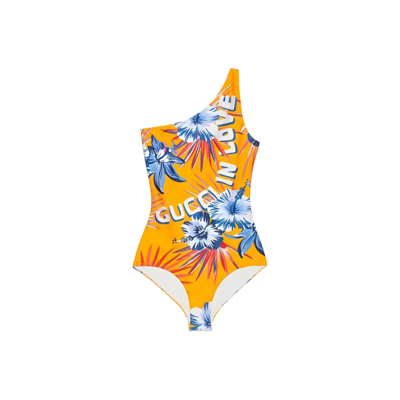 GUCCI SS21 One-piece Swimsuit Women's Yellow-0
