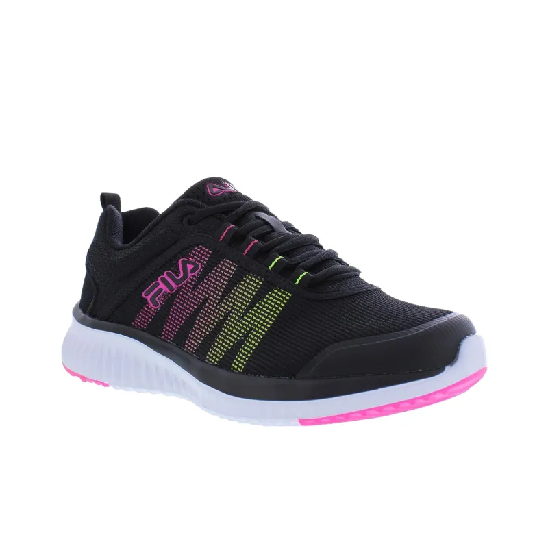 FILA Memory Windlift 2 Shock Absorbers With Slip Resistant Features Low Top Running Shoes Women's Black-1