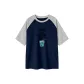 Navy Blue & White Heather Gray