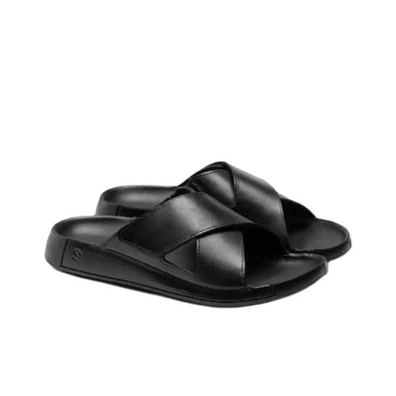 Ecco Comme Collection Abrasion Resistant Slide Slippers Men's Black-4