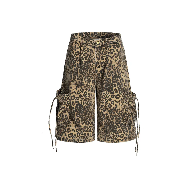 ONITSOP Casual Shorts Unisex Leopard Print-0