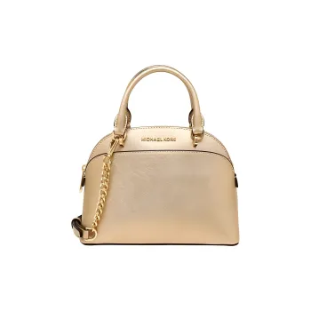 MICHAEL KORS Emmy Leather Dome Bag Handbag Shoulder Bag Crossbody Bag Women's Gold