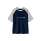 Navy Blue & White Heather Gray