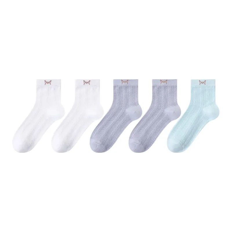 MIIOW Mid Calf Socks Women's 5 Pack-10