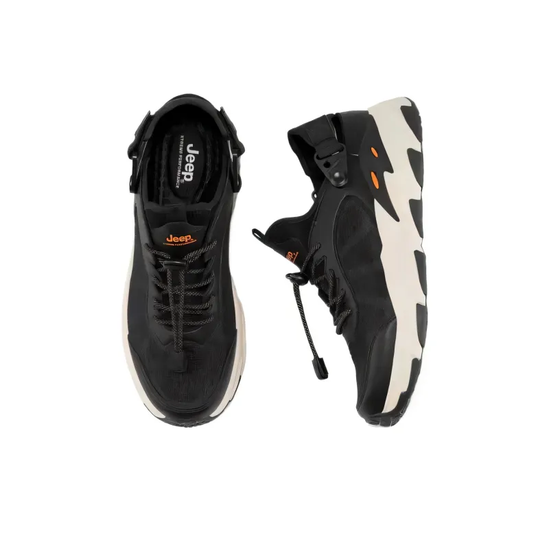 Jeep Outdoor Life Breathable Low Top Hiking Shoes Men's Black-3