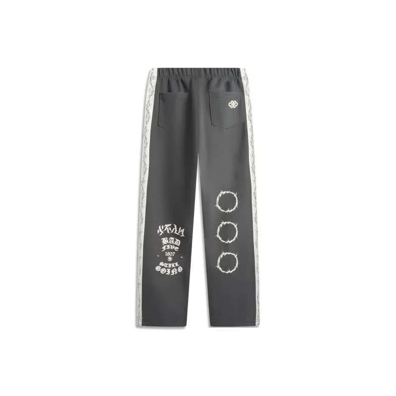 LiNing Do Not Enter The River Casual Pants Men's Coal Smoke Gray-1