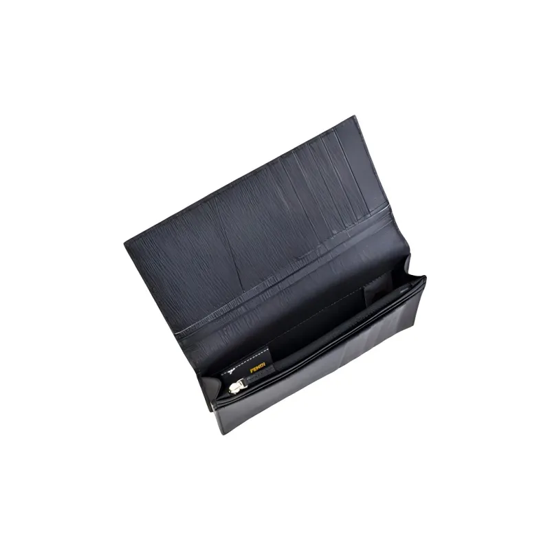 FENDI Coated Canvas With Leather Wallet Men's Dark Gray-3