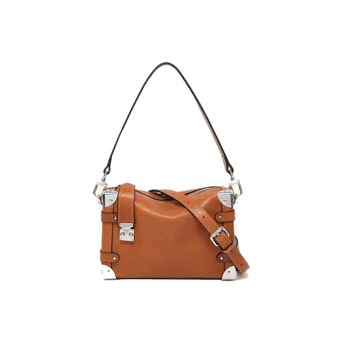 GUSKI Top Grain Cow Leather Shoulder Bag Women's Brown/Coffee/Green/Black/Spotted Brown/Spot Black