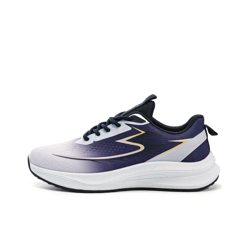 Feiyue Shock Absorbers Slip Resistant Breathable Low Top Casual Running Shoes Women's White Blue Pink-0