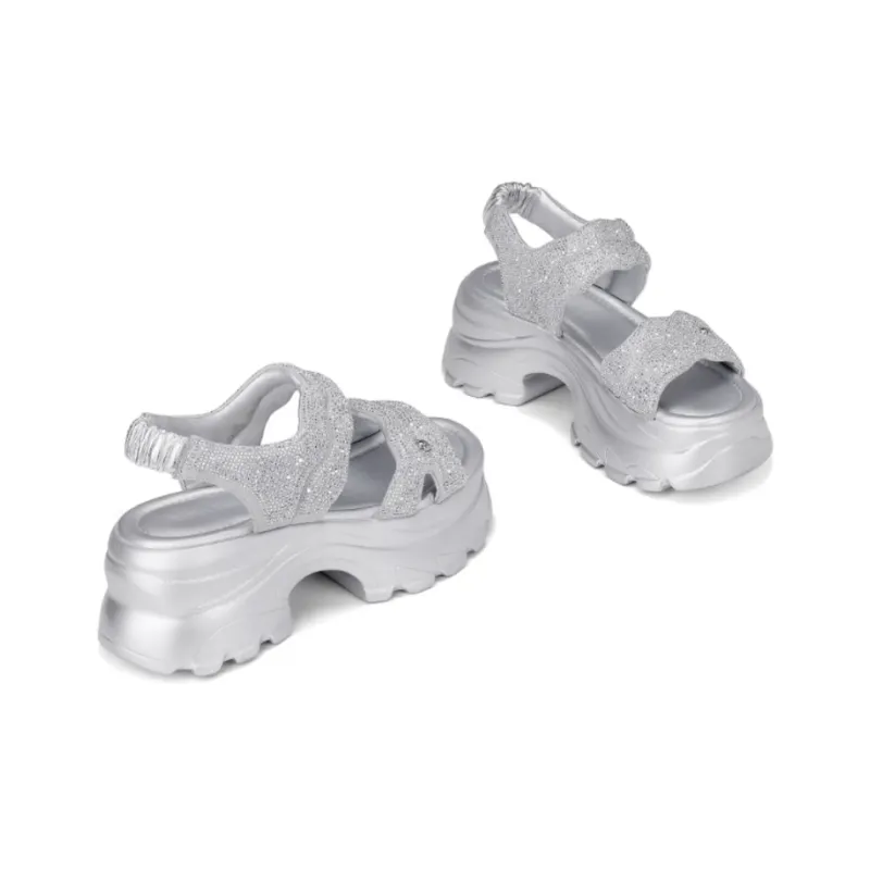 JESSICA SOPHIA One Strap Sandals 6cm Women's Silver-4