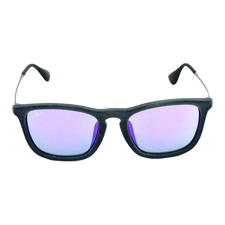 RayBan Velour Metal Rectangular Sunglasses Unisex Black-1