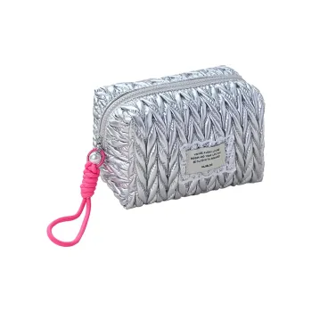 Gentle Welcome Individual Instagram Style Large Capacity Silver Portable Premium Makeup Bags