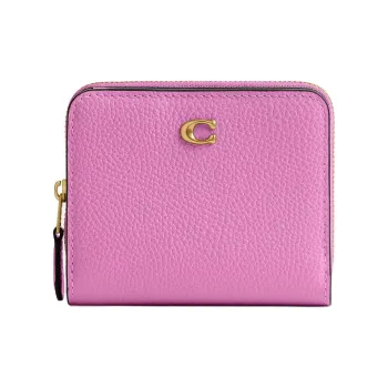 COACH Essential Leather Wallet Mini Women's Fuchsia