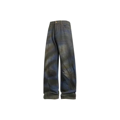 Maison Margiela Paint Splatter Cropped Jeans Blue
