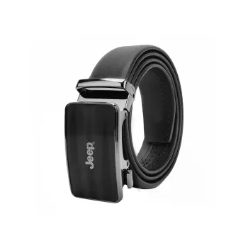 Jeep Top Grain Cow Leather Belts Men's Black/Litchi Grain Black Width  3.5cm