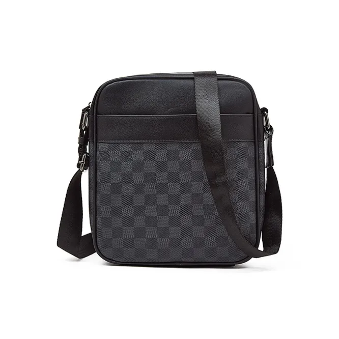 Old Man's Head Synthetic Leather Shoulder Bag, Crossbody Bag Men's Black-1