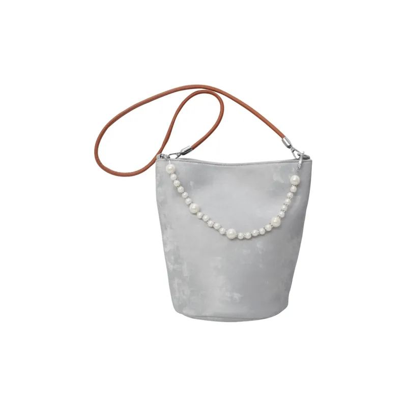 Yalu PU Bucket Bag, Crossbody, One Shoulder Handbag Regular Women's Black/Pink/Ecru/Silver-22