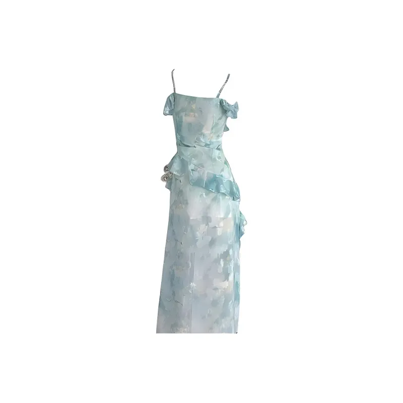 TENNE GIRL Slip Dresses Women's Green-1