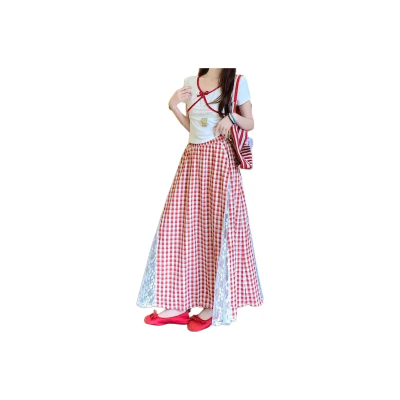 Flowers In Water Casual Long Skirt Women's-2