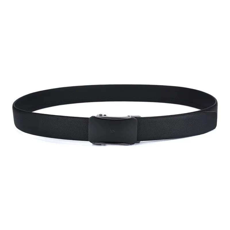 BOSSSUNWEN Top Grain Cow Leather Belts Men's Black Width 3.5CM-2