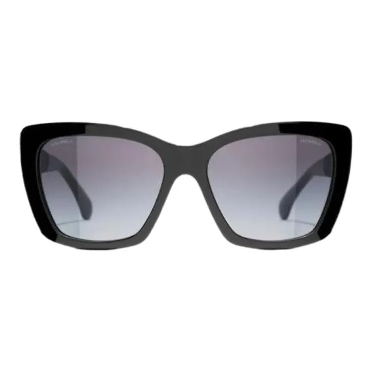 CHANEL Plate Frame Butterfly Sunglasses Women's Black-0