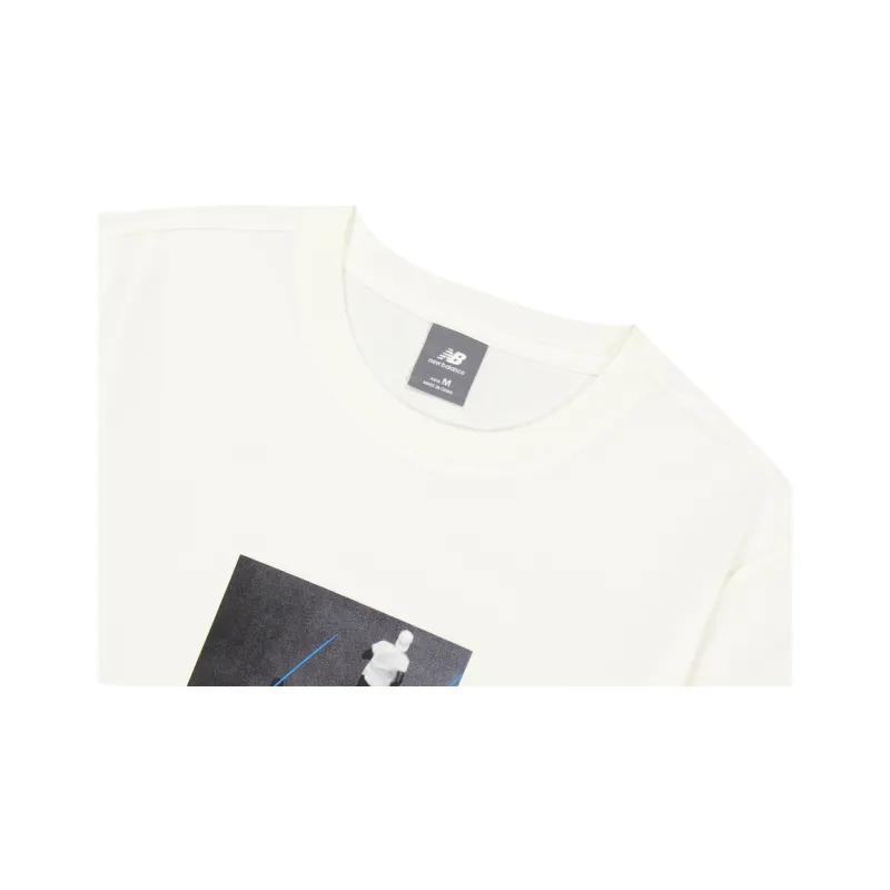 New Balance Runners T Shirt Men's Ivory White-4