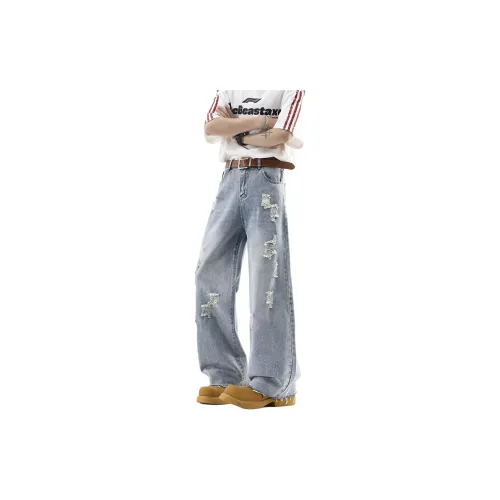 FASTFISH Jeans Unisex White Blue