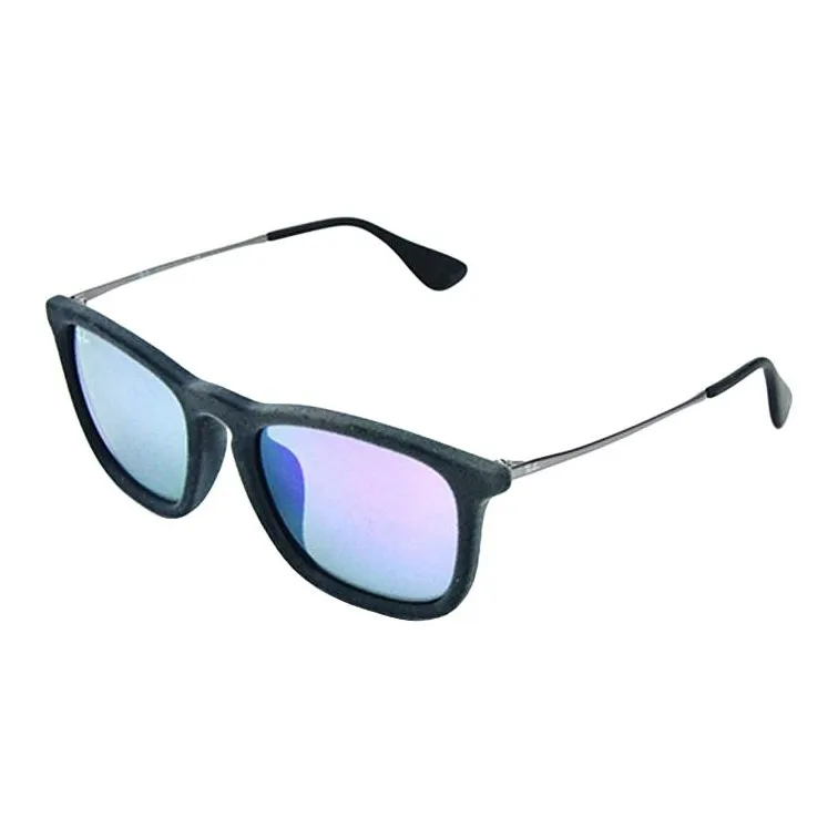 RayBan Velour Metal Rectangular Sunglasses Unisex Black-0
