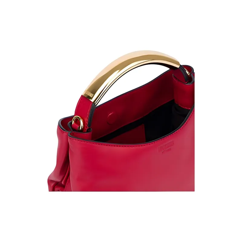 MOSCHINO Sheepskin Shoulder Bag Crossbody Bag Handbag Small Size Women's Red-4