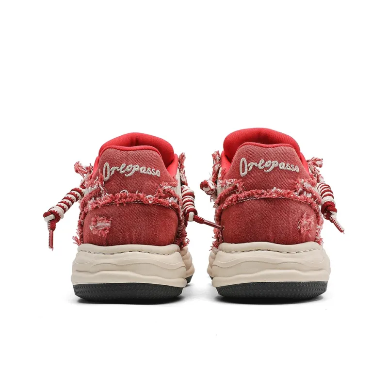 Hip Speed Low Top Skateboard Shoes Unisex Red-7
