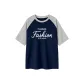 Navy Blue & White Heather Gray