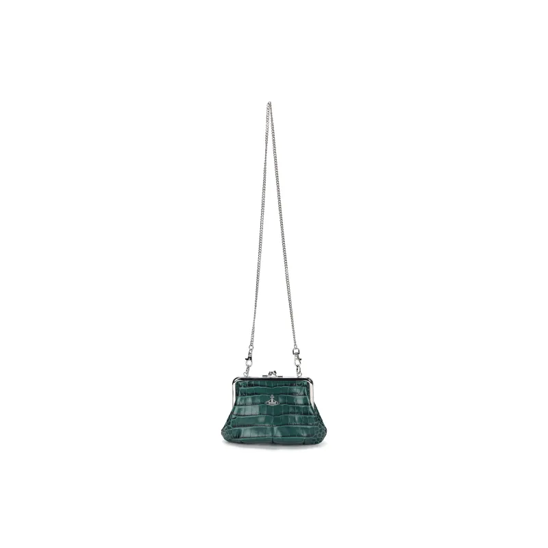 Vivienne Westwood Granny Frame Calfskin Dumpling Bag Portable Shoulder Bag Crossbody Bag Wallet Women's Green-0