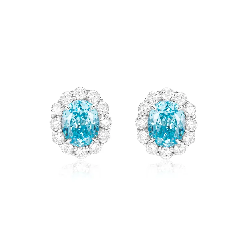 GAONAS 925 Silver Cubic Zirconia Stud Earrings Women's-0