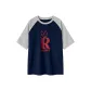 Navy Blue & White Heather Gray