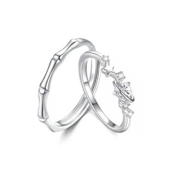 LUYUO Childhood Sweethearts, Rising Bamboo, Adjustable Opening Rings Unisex