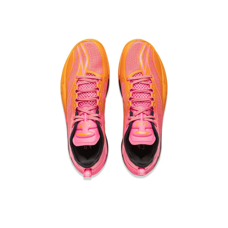 LiNing Cushioning, Slip Resistant, Abrasion Resistant, Rebound Grip Low Top Basketball Shoes Men's Pink Orange-3