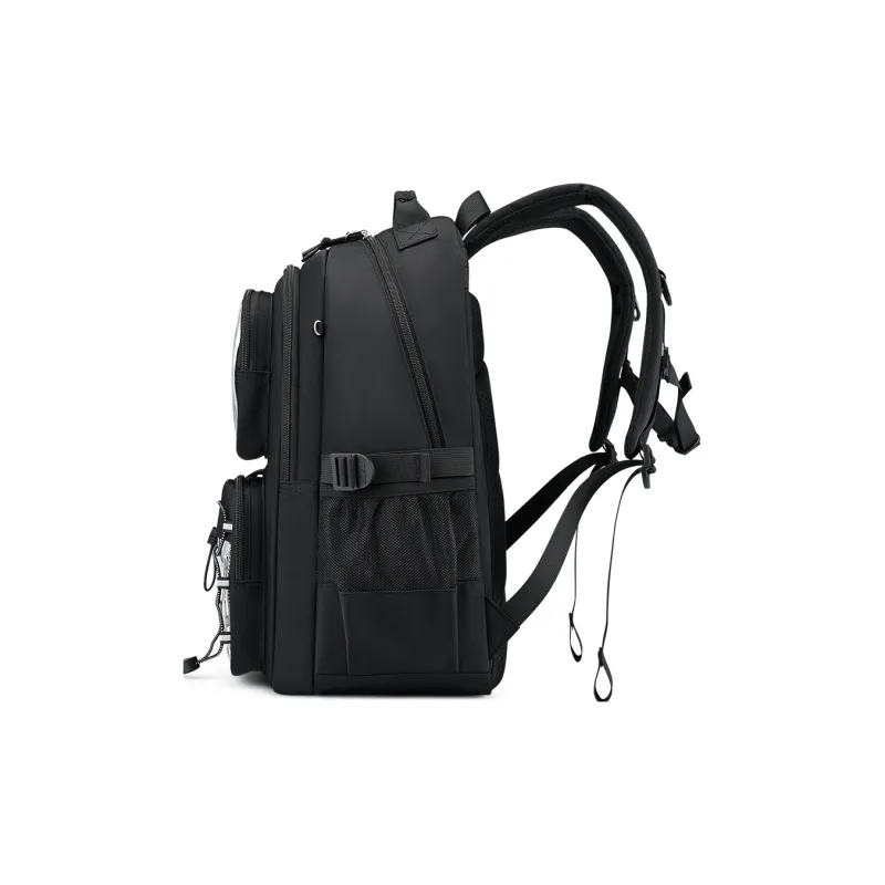 EDISON Nylon Backpack Unisex Black/Ecru-3