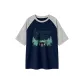 Navy Blue & White Heather Gray