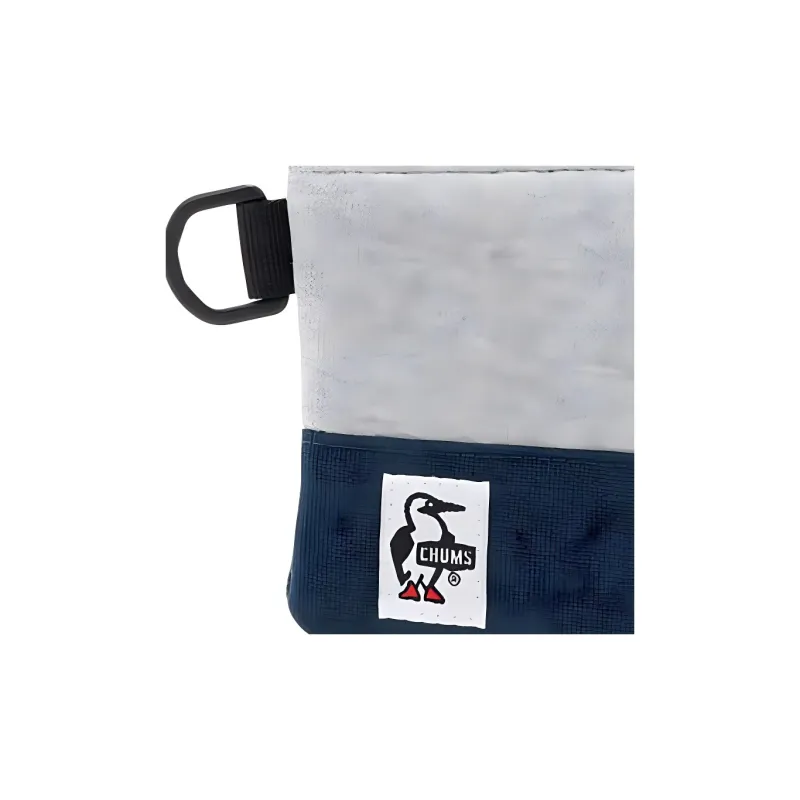 CHUMS Cotton And Polyester Blend Coin Purse Unisex Gray & Marine Blue-1