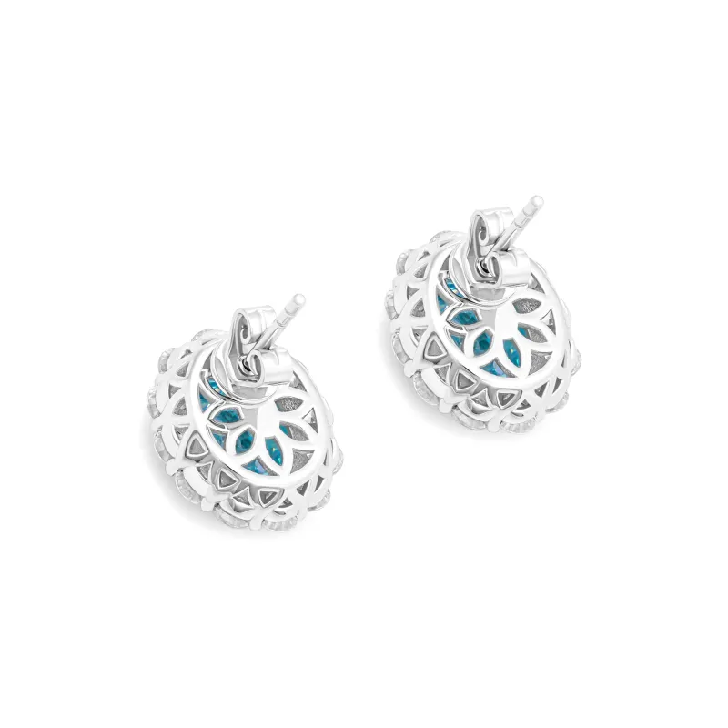 GAONAS 925 Silver Cubic Zirconia Stud Earrings Women's-2
